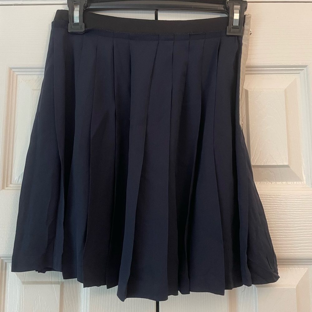3.1 Phillip Lim Navy Pleated Mini Skirt
